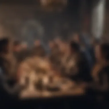 Traditional Gathering in Westeros An illustration of a traditional Westerosi gathering with banners