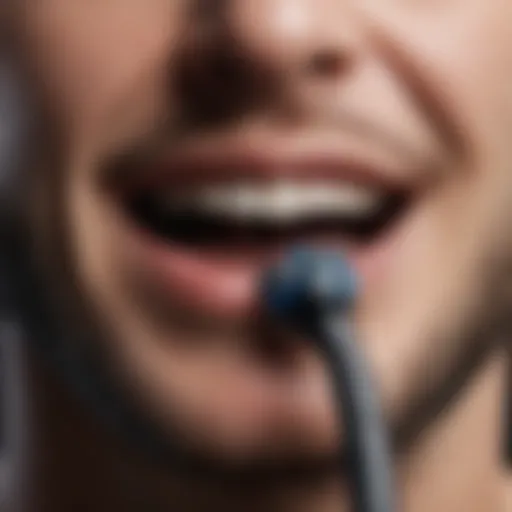 Close-up view of Oral B IO black replacement head showcasing innovative design