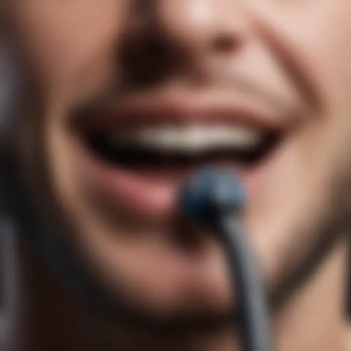 Close-up view of Oral B IO black replacement head showcasing innovative design