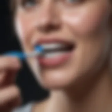 Usage of Oral B IO Black Replacement Head in Daily Routine User applying Oral B IO black replacement head during brushing routine