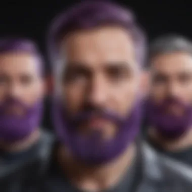 Various popular brands of purple beard dye lined up