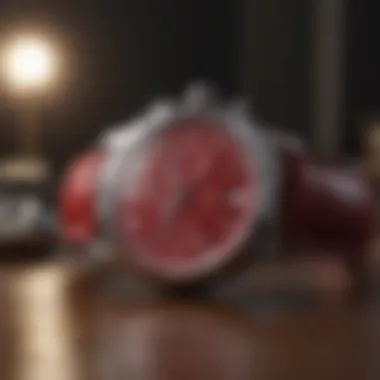 Elegant Crimson Timepiece Elegant Crimson Timepiece