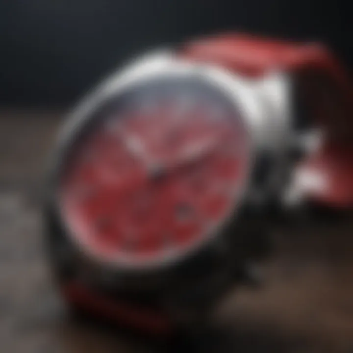 Luxury Red Watch Design Details