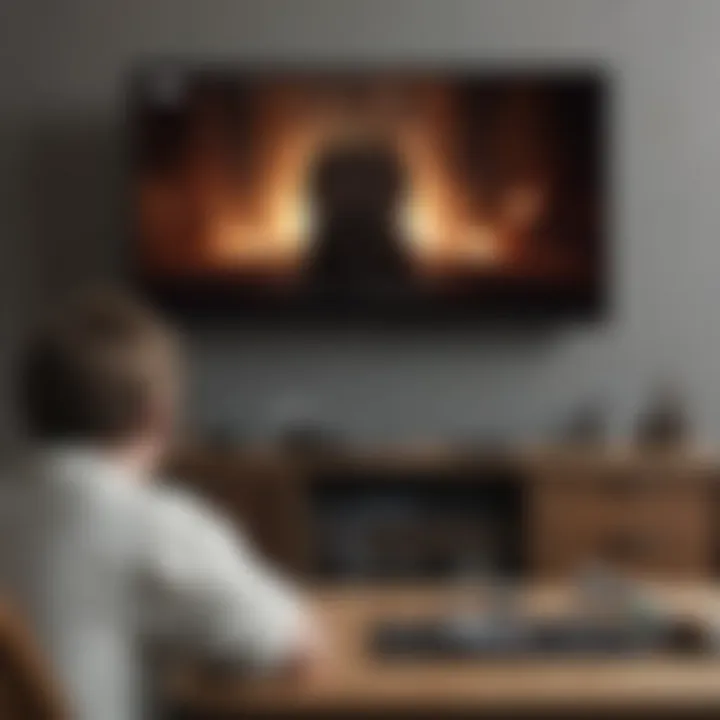 A fan immersed in watching Game of Thrones on a Roku device