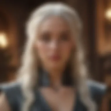 An emotive depiction of Daenerys Targaryen, signifying transformation and ambition.