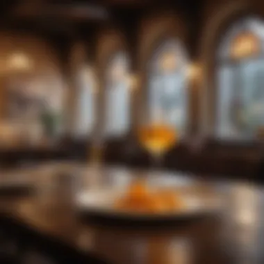 High-End Dining Experience with Saffron Ice A serene setting showcasing saffron ice in a high-end dining experience