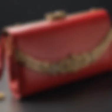 Sophisticated Leather Clutch with Gold Accents Sleek Leather Clutch with Gold Embellishments