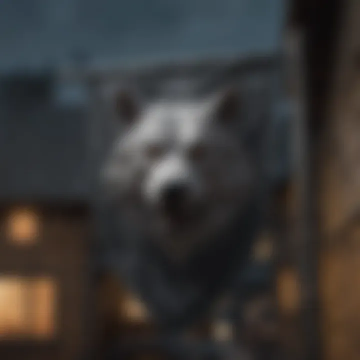 Stark Direwolf House Flag