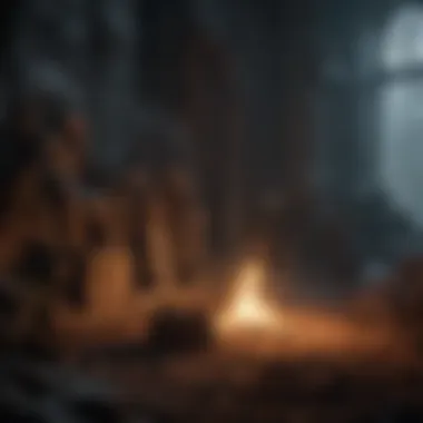 Exploring Thematic Depths in Game of Thrones An artistic depiction of thematic elements from the series.