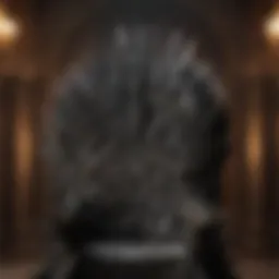 Symbolic Dragon on Iron Throne