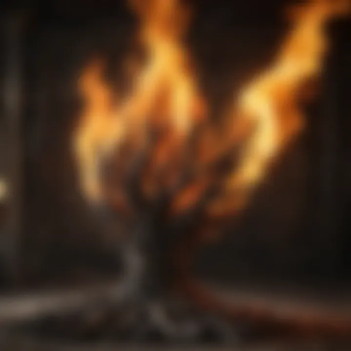 Symbolic flames representing the cultural significance of fire across Westeros.