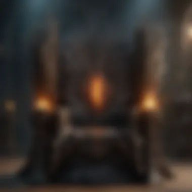 The Dragonfire Throne: Power and Dominance An ancient throne forged from dragonfire, symbolizing power and dominance.