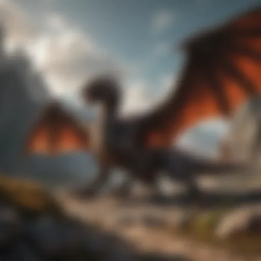 A dramatic depiction of dragons soaring over the fiery landscapes of Westeros.