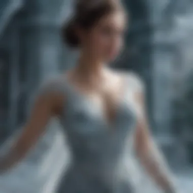 The Ice Crystal Bridal Gown An elegant bridal gown made of shimmering ice crystals