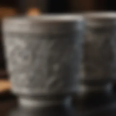 Close-up of intricate designs on Princess House cups showcasing craftsmanship