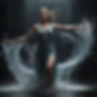 Fluidity in Motion: The Essence of Water Dancing A graceful water dancer performing a fluid movement