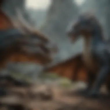 A scene from 'Game of Thrones' featuring a powerful dragon.