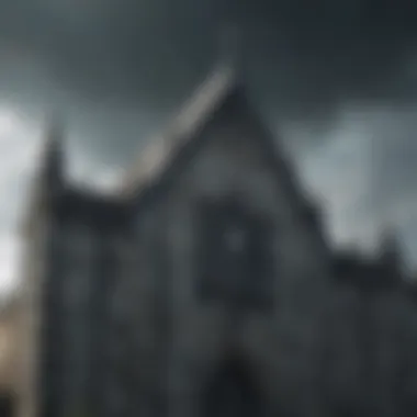 Stark Banner and Northern Challenges An artistic interpretation of House Stark's banner amidst the challenges of the North.