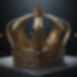 The royal crown displayed with intricate designs symbolizing power
