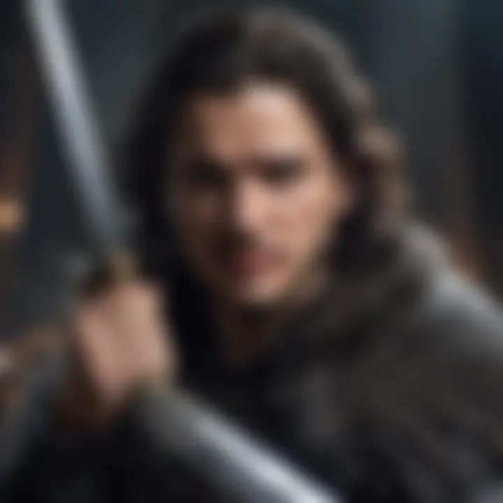 Jon Snow wielding his sword, Longclaw