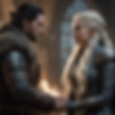 Jon Snow and Daenerys Targaryen discussing strategy