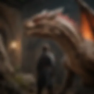 The Keeper's Resolve A dragon keeper standing resolutely beside a dragon, illustrating their bond