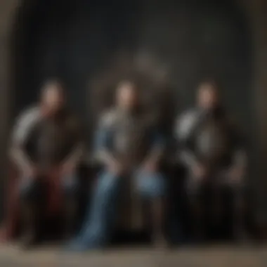 Feudal Hierarchy of Westeros Illustration representing the feudal hierarchy in Westeros, showcasing lords and their territories.