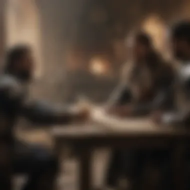 Negotiation Among Rivals A portrayal of a tense negotiation between rival houses