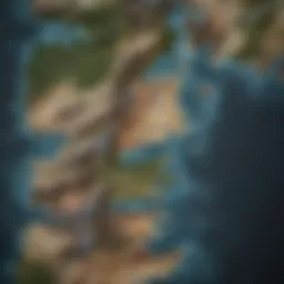 A strategic map of Westeros showcasing territorial divisions.