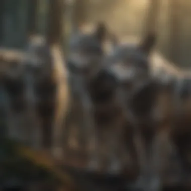 Artistic representation of wolf packs in fantasy literature.