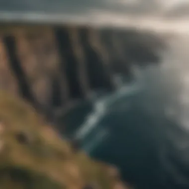 Artistic depiction of a protagonist standing at the edge of a cliff overlooking a vast sea
