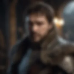 A dramatic scene from the Game of Thrones series depicting iconic characters in Westeros.