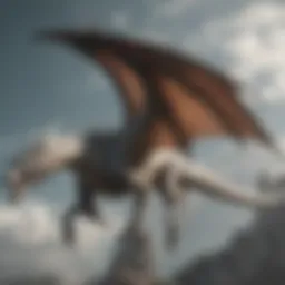 Artistic representation of the Ghost Dragon soaring above Westeros