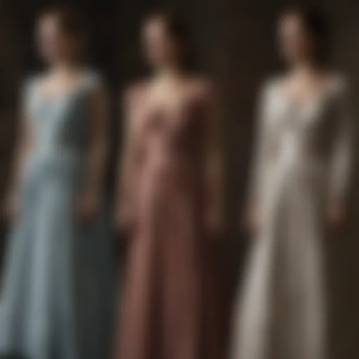 Comparison of dresses representing different houses in the series