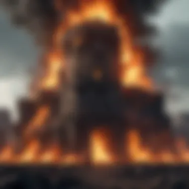 A burning castle representing the cost of power