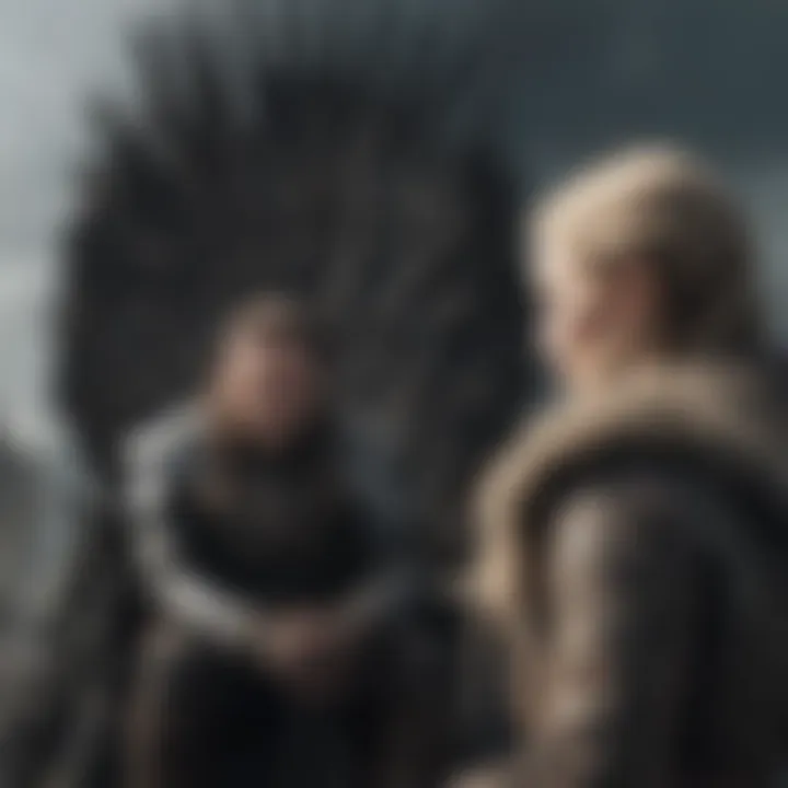 A dramatic scene depicting betrayal in the pursuit of the Iron Throne.