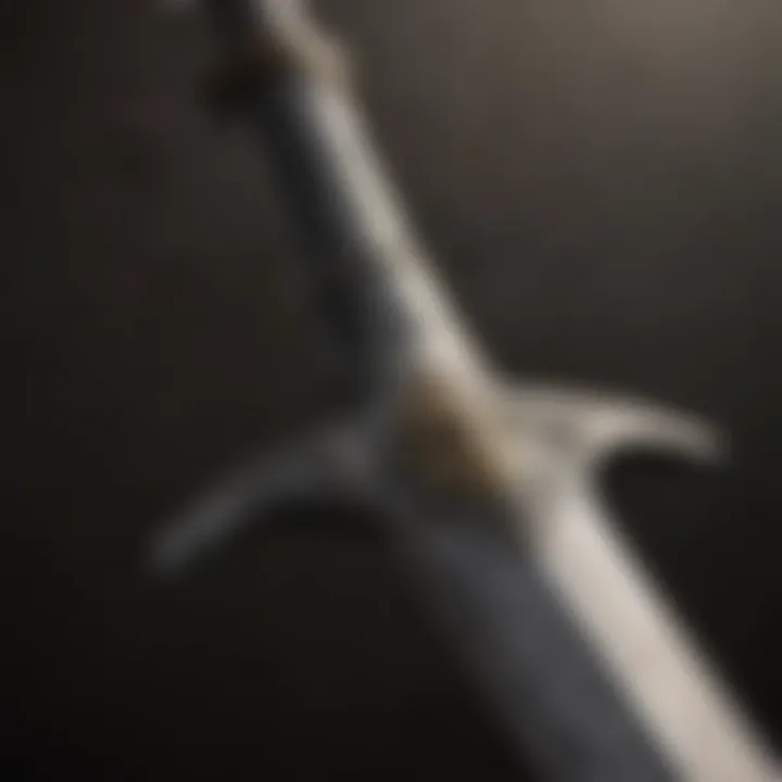 A close-up of a knight's sword, embodying loyalty and duty