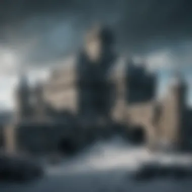 The setting of Winterfell representing the harshness of power struggles