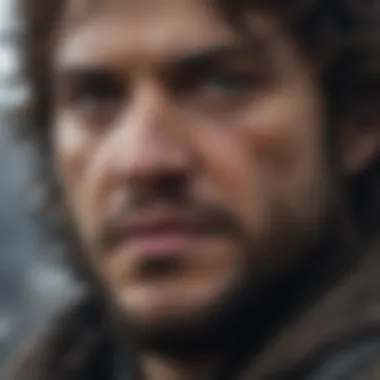 A close-up of The Mountain's fierce expression, reflecting his psychological depth.