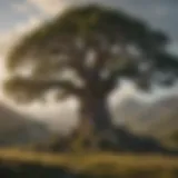 The majestic old oak standing tall amidst the backdrop of Westeros