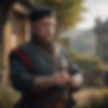 The Old Piper: A Melodic Presence in Westeros The Old Piper playing his flute in a tranquil setting