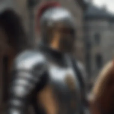 The Chivalric Knight An illustrated depiction of a knight in shining armor, embodying chivalric values