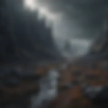 The Subconscious Realm A dark, enigmatic landscape symbolizing the subconscious