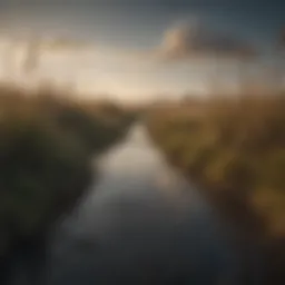 A serene marshland with reeds swaying in the wind, embodying the essence of Westeros.