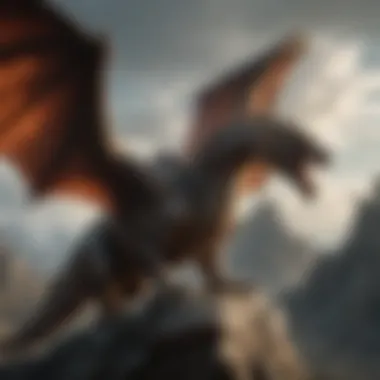 A majestic dragon soaring over the skies of Westeros