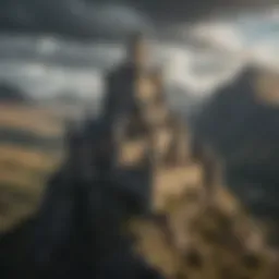 An imposing castle overlooking a vast landscape, symbolizing power and authority