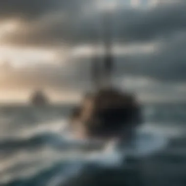 Environmental Stewardship in Maritime Vigilance A serene ocean scene reflecting the environmental impact of maritime operations.