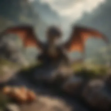 Dragons in Their Element A historical depiction of dragons soaring above a medieval landscape, embodying myth and dominance.