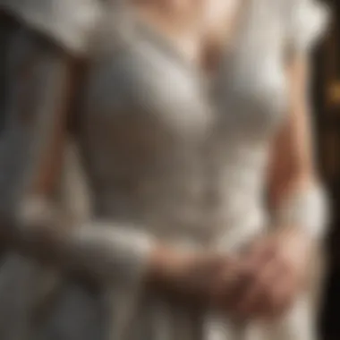 Close-up of the intricate details of Daenerys's dress, highlighting cultural influences.