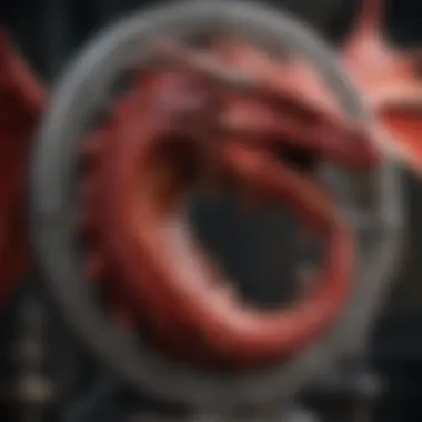 Dragon Emblem of Power An intricately designed dragon emblem representing power and fire